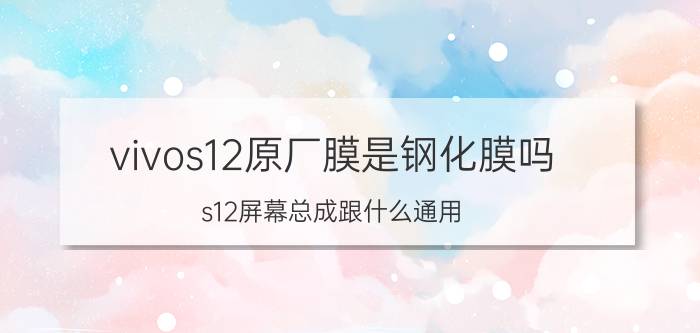 vivos12原厂膜是钢化膜吗 s12屏幕总成跟什么通用？